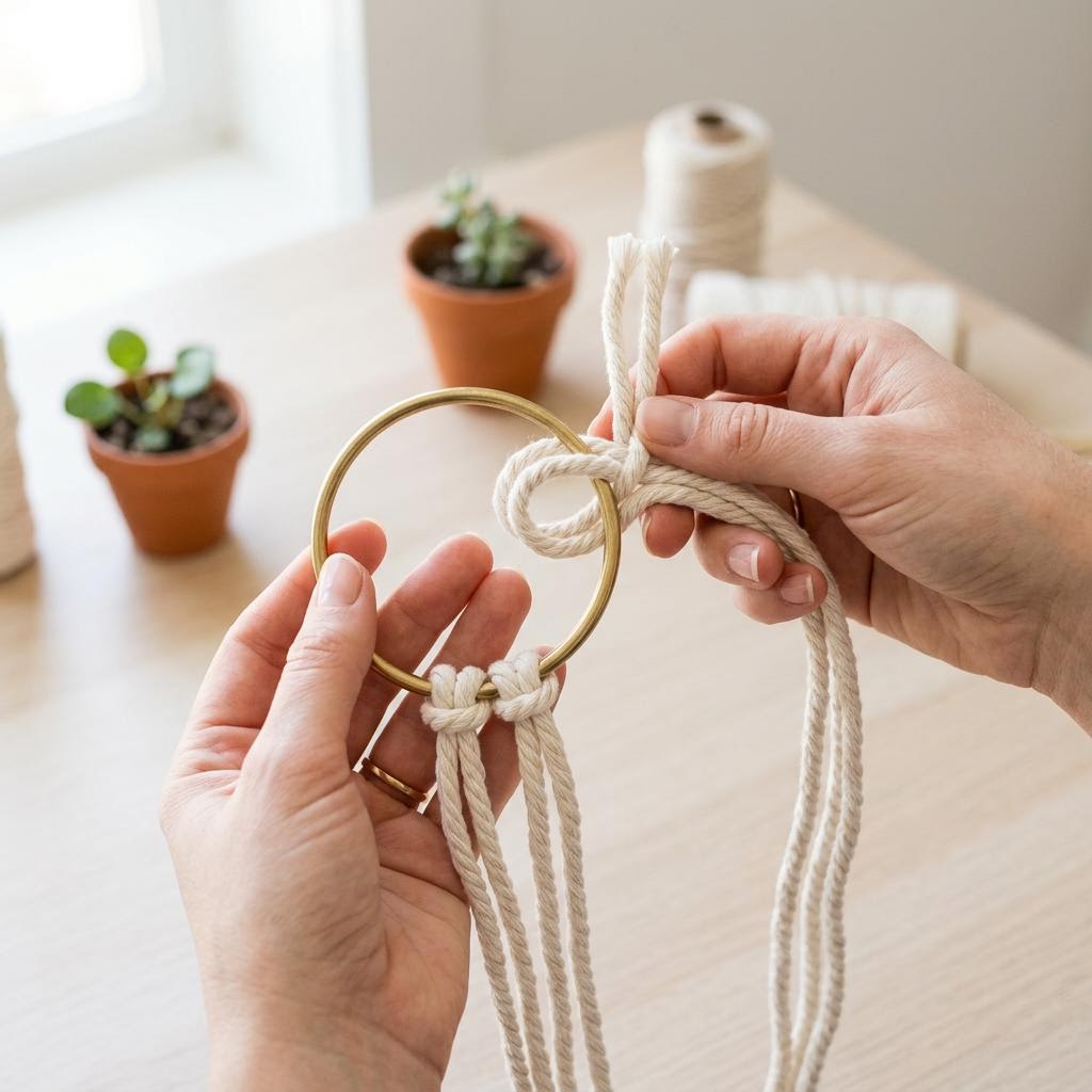 Step 1: Cut Cords and Attach to Ring