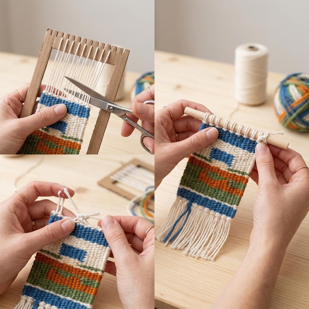 Step 4: Removing from the Loom and Hanging