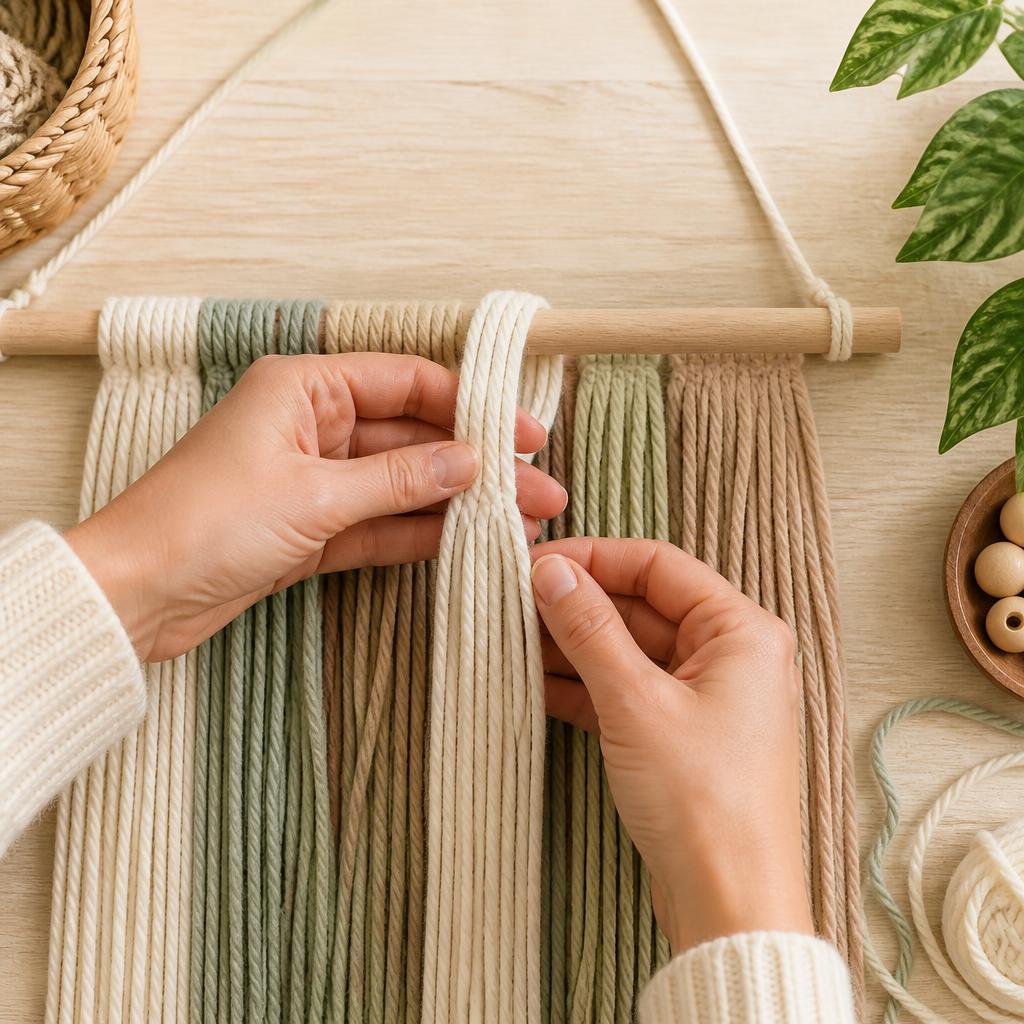 Step 2: Cut and attach the yarn.
